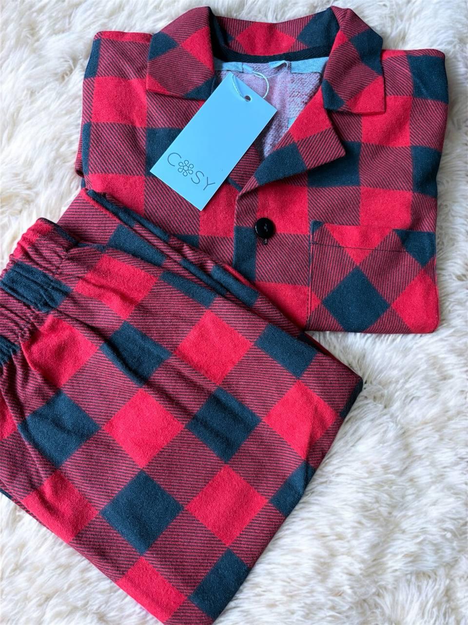 Пижама женская XL в клеточку (рубашка + штаны) Красно-Черная COSY - фото 3