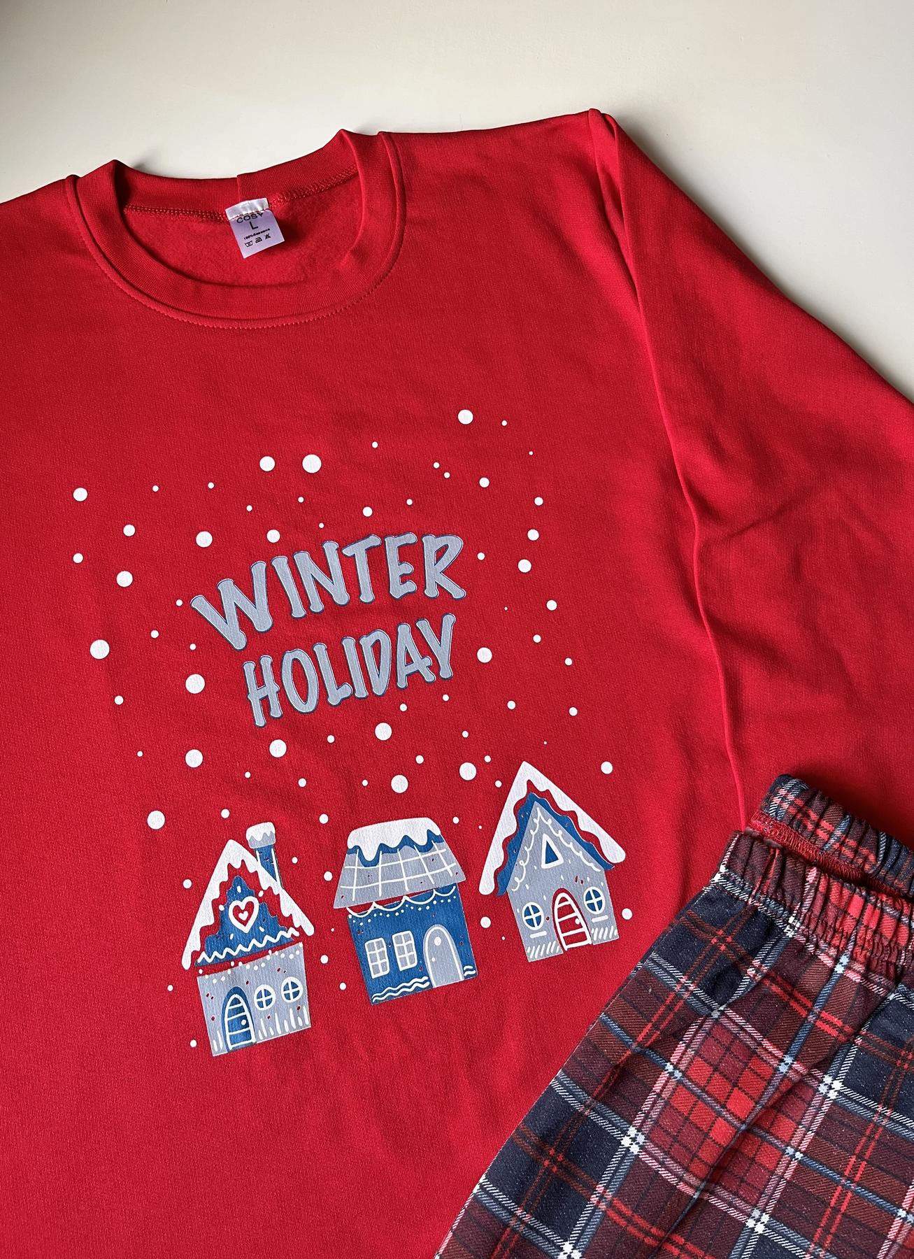 Пижама женская S Новогодняя теплая Хлопковая с Начесом Winter Holiday COSY - фото 9