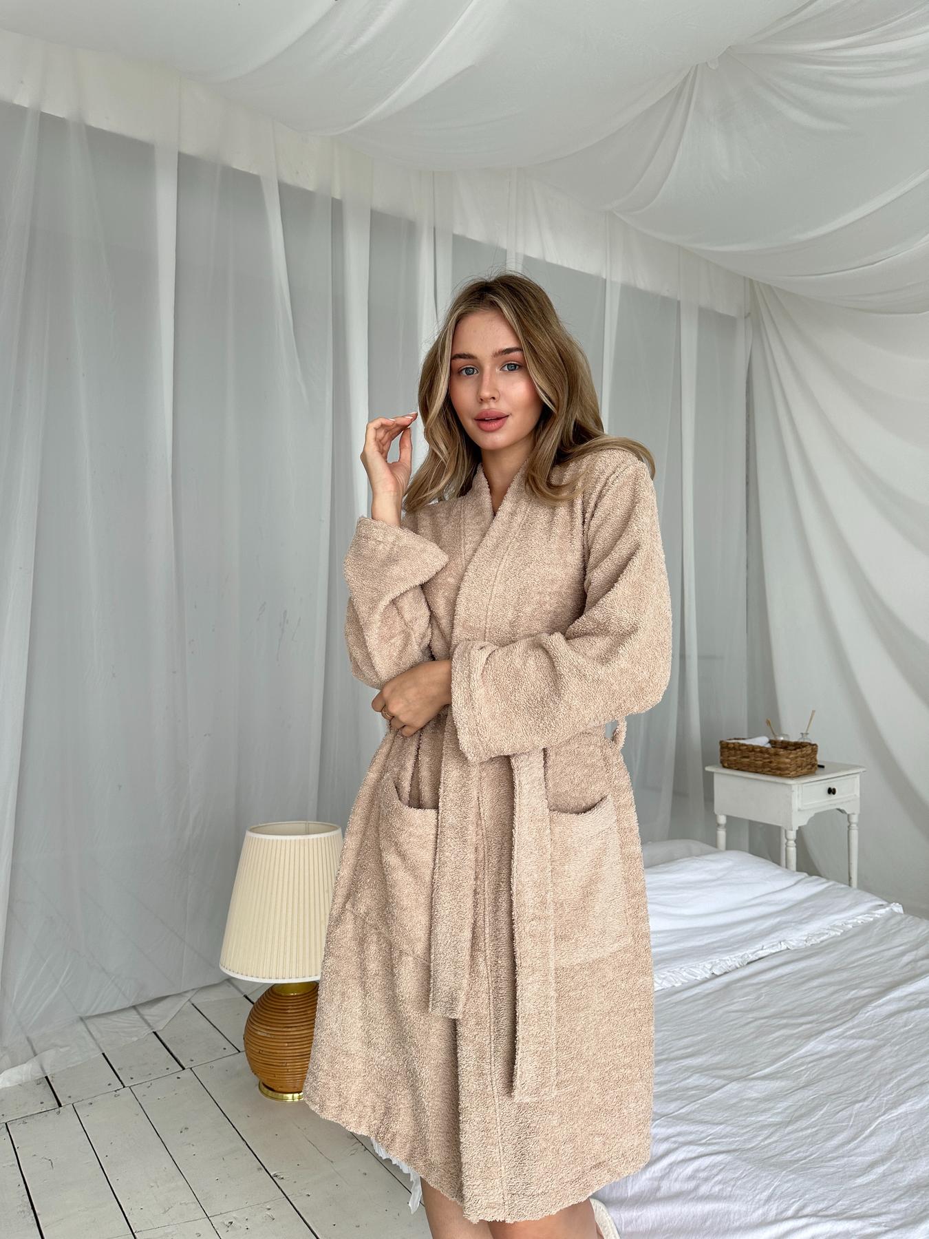 Халат женский XL махровый Бежевый Шарм COSY