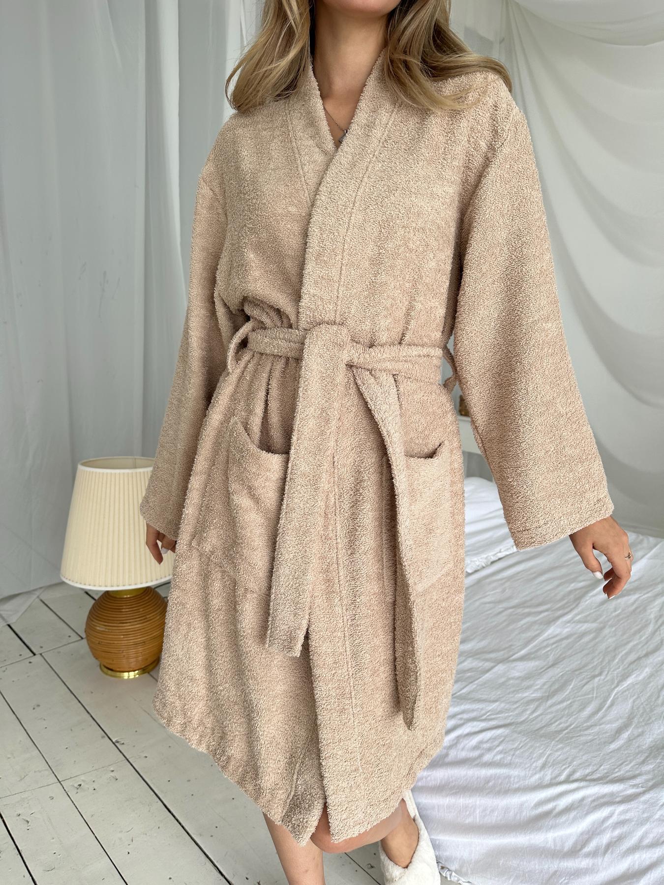 Халат женский XL махровый Бежевый Шарм COSY - фото 4
