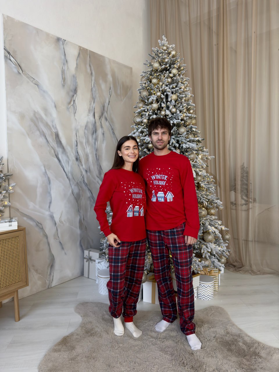 Пижама мужская 2XL Новогодняя теплая Хлопковая с Начесом Winter Holiday COSY - фото 3