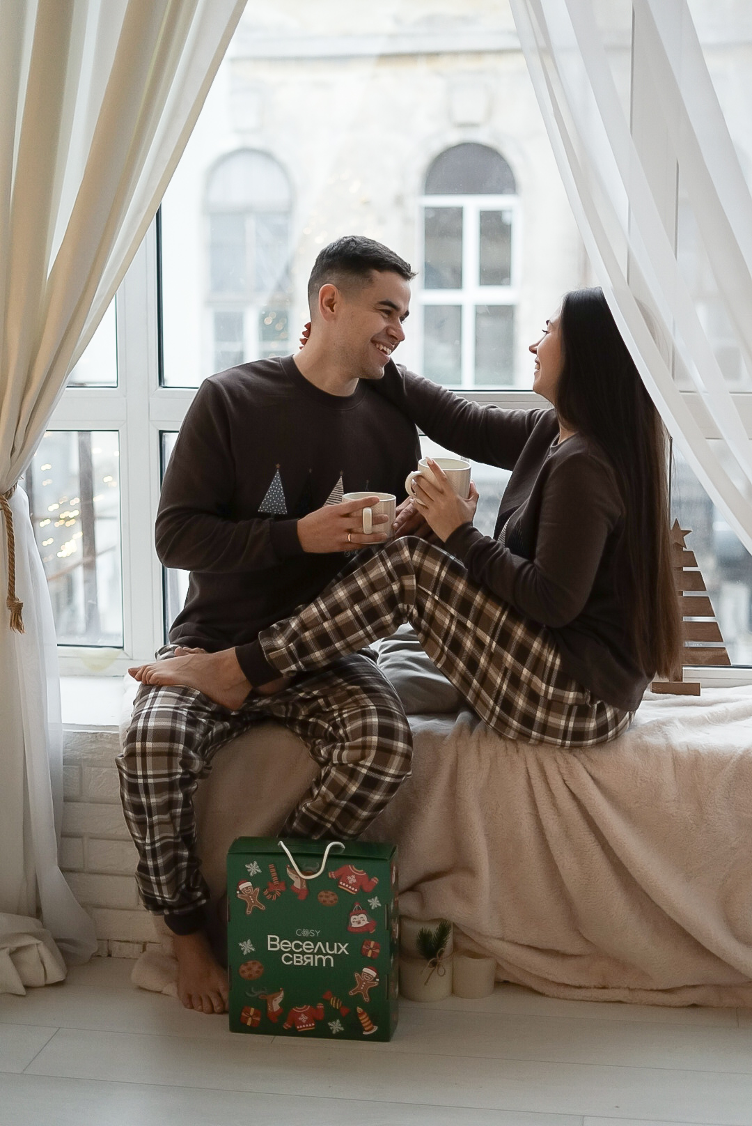 Пижама женская 2XL теплая Коричневая Праздничный Уют COSY - фото 12
