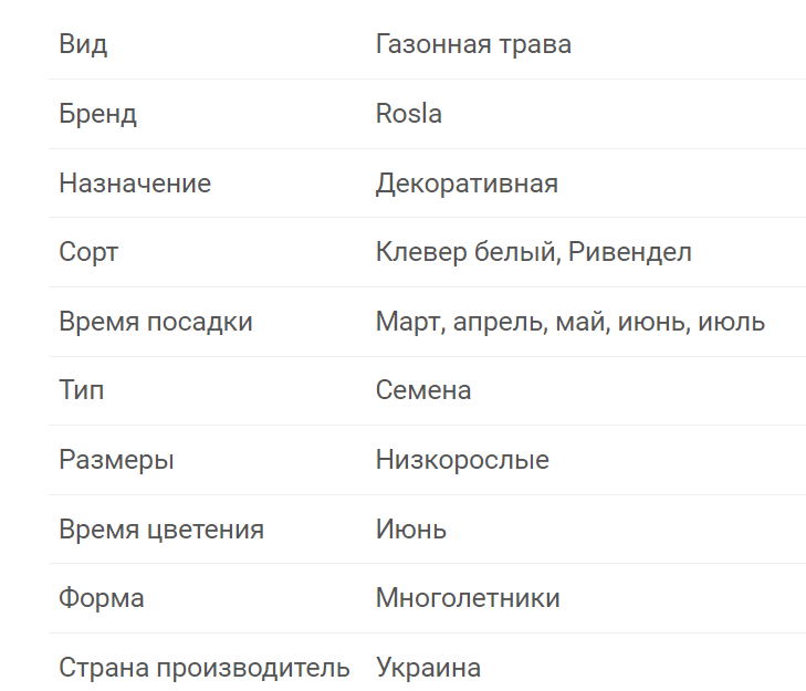 Белый клевер Ривендел ползучий 10 кг TM ROSLA